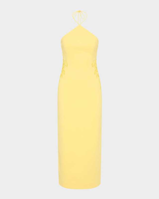 Lulu Floral Lace Halter Midi Dress